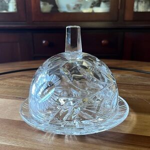 Vintage Leaded Crystal  Butter Dish/ Cheese Dish